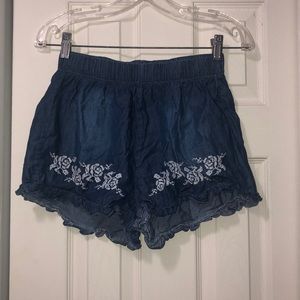 Denim flowy shorts
